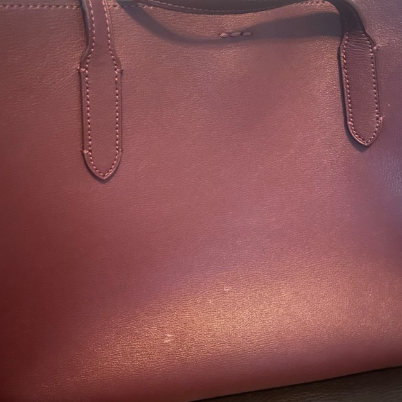 Coach Deep Burgundy Leather Tote with Vintage Logo - Picture 6 of 7